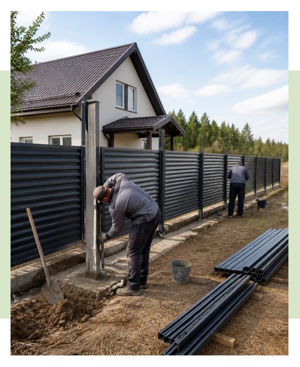 Строительство заборов под ключ с установкой в Керчи