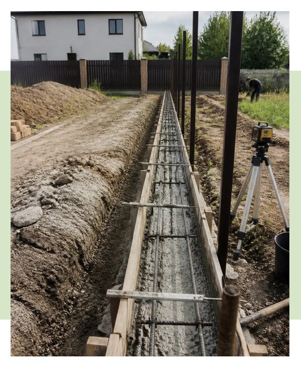 Ленточный фундамент под забор в Керчи по цене от 4595 р. | ЗаборЭксеперт-Крч