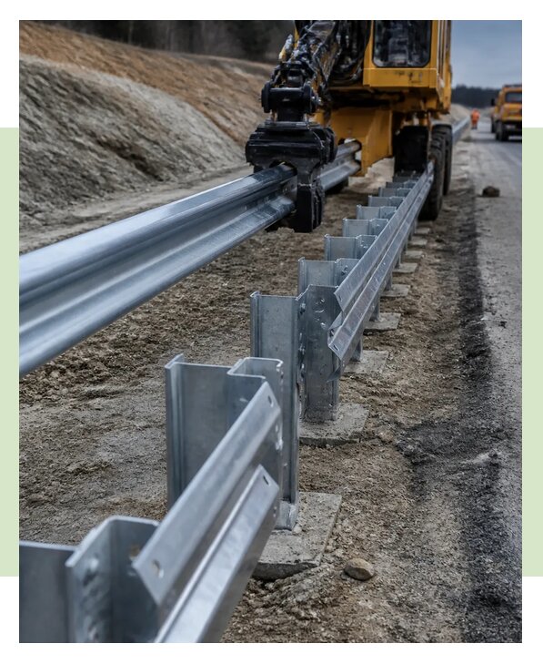 Монтаж барьерных дорожных ограждений под ключ в Керчи
